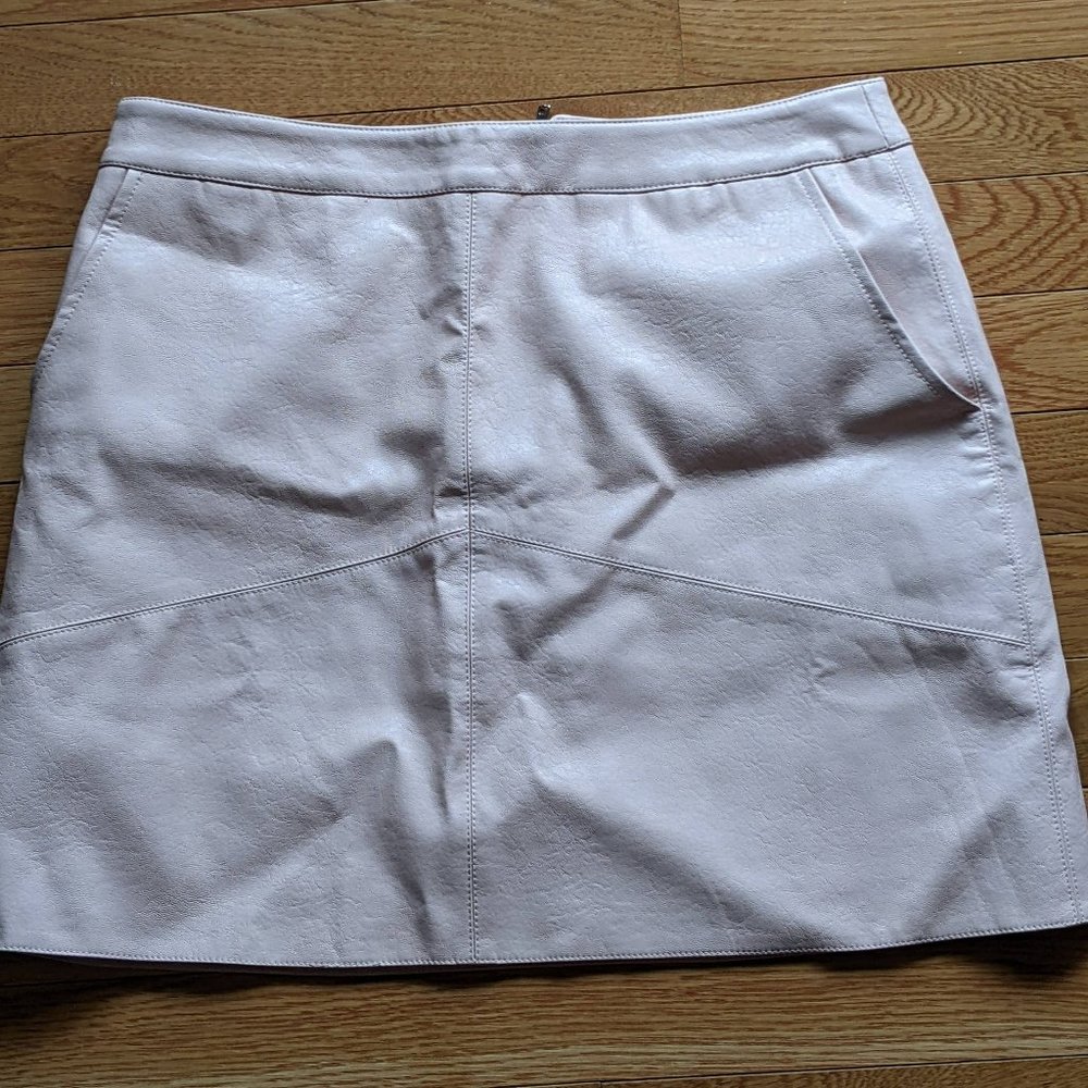 Lulu's Women's Medium Pale Pink Faux Leather Mini Skirt